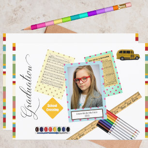 Modern Frame Photo Elementary Graduation Invitation