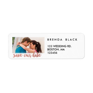 Modern Frame Photo Save the Date Address Labels