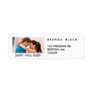 Modern Frame Photo Save the Date Address Labels
