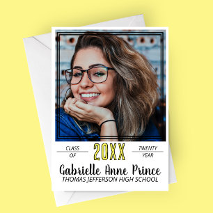 Modern Framed Graduation Photo Announcement