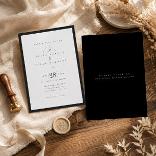 Modern Framed Minimalist Wedding  Invitation