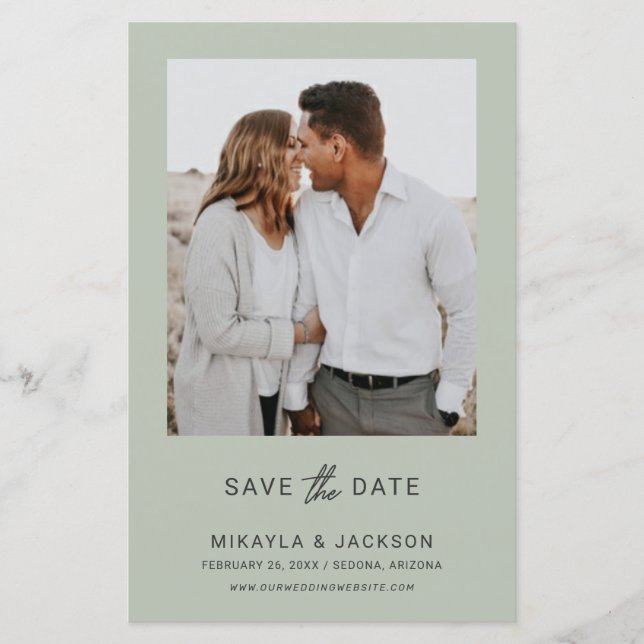 Modern Framed Photo Budget Save the Date (Front)