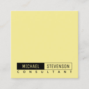 Modern framed text elegant pastel lemon square business card