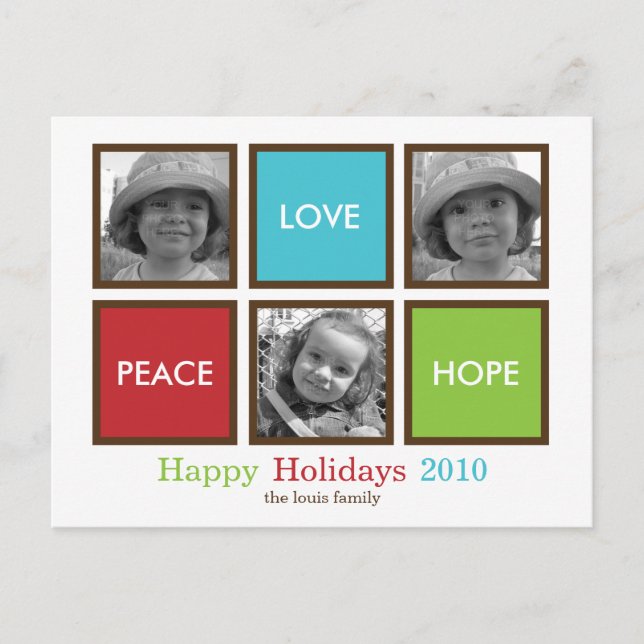 Modern Frames Christmas Card /Holiday Postcard (Front)