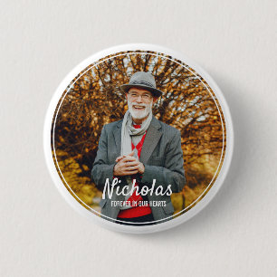 Modern Frames Simple Photo Funeral Memorial 6 Cm Round Badge