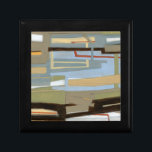 Modern Free Expression Painting by Norman Wyatt Gift Box<br><div class="desc">A modern free expression painting by Norman Wyatt Jr,  it features interlocking lines that form tight links of colour. Perfect as a personal purchase or as a gift for someone who enjoys free expression paintings.</div>