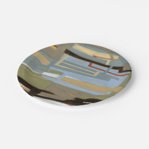 Modern Free Expression Painting by Norman Wyatt Paper Plate