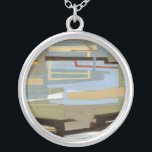 Modern Free Expression Painting by Norman Wyatt Silver Plated Necklace<br><div class="desc">A modern free expression painting by Norman Wyatt Jr,  it features interlocking lines that form tight links of colour. Perfect as a personal purchase or as a gift for someone who enjoys free expression paintings.</div>
