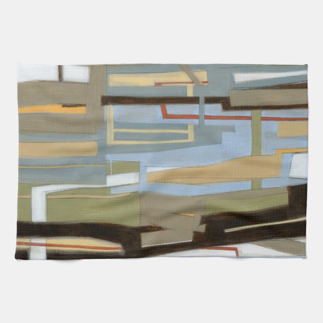 Modern Free Expression Painting by Norman Wyatt Tea Towel (Horizontal)