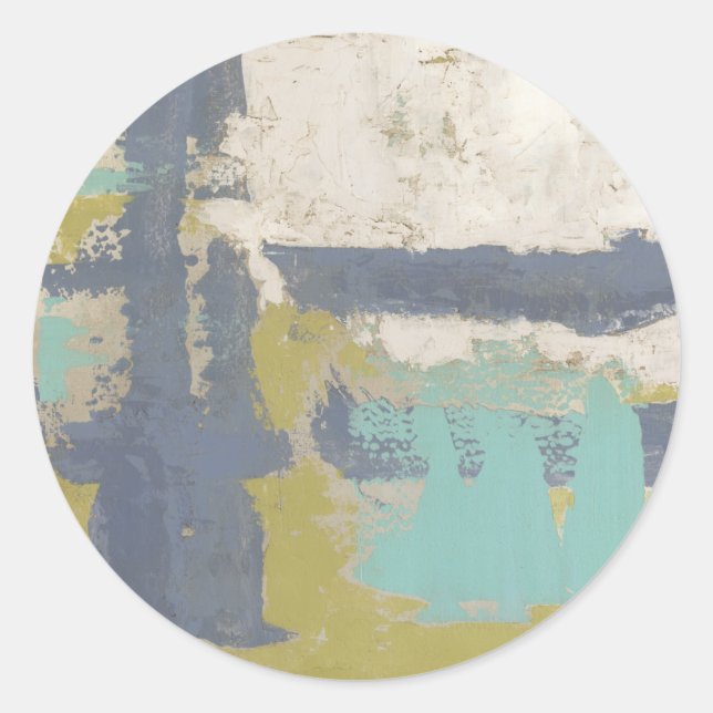 Modern Free Expression Painting Classic Round Sticker (Front)