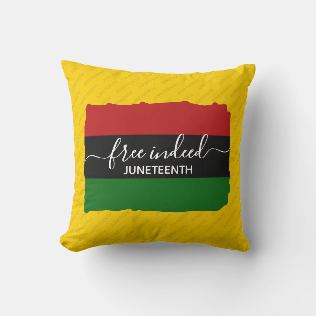 Modern FREE INDEED Pan African JUNETEENTH Cushion (Front)
