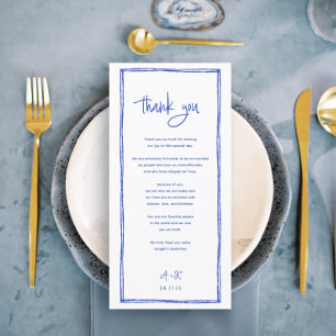 Modern French Blue Wedding Thank You Place Cards