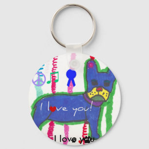 Modern French bull keychain