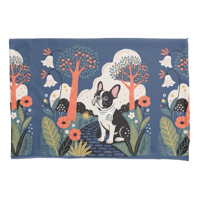 Modern French bulldog dog Pillowcase (Front)