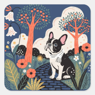 Modern French bulldog dog Square Sticker