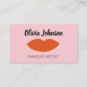 Modern French Chic Red Lips Beautician Minimal Business Card