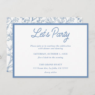 Modern French Floral Bat Mitzvah Party Invitation