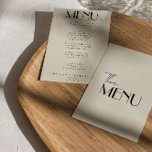 Modern French Funky Retro Whimsical Wedding Menu<br><div class="desc">A colourful retro funky modern bright  wedding dinner menu. Which features chic template design of boho vintage creamy background and pink typography and hand written menu in black. Perfect and matching with the whole suite.</div>