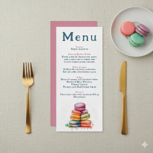 Modern French Macaron Wedding Menu