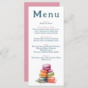 Modern French Macaron Wedding Menu
