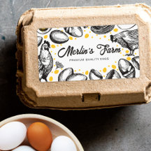 Modern Fresh Eggs Illustration - Egg Carton Label