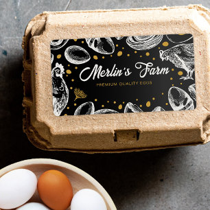 Modern Fresh Eggs Illustration - Egg Carton Label