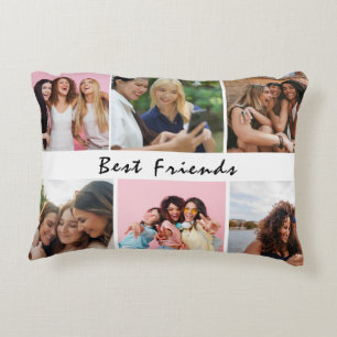 Modern Friend Collage Photos Simple Decorative Cushion