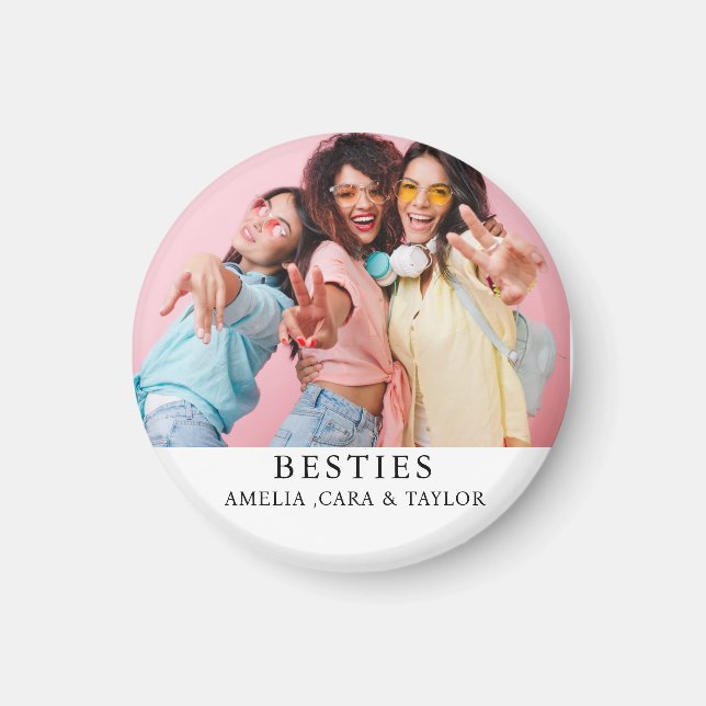 Modern Friend Collage Photos Simple Magnet (Front)