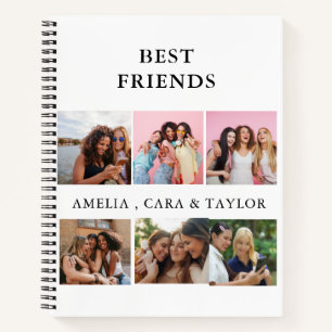 Modern Friend Collage Photos Simple Notebook