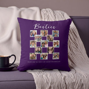 Modern  Friend Memories Photo Collage  Cushion