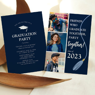 Modern 'Friends' Graduation Party Photo Collage Invitation
