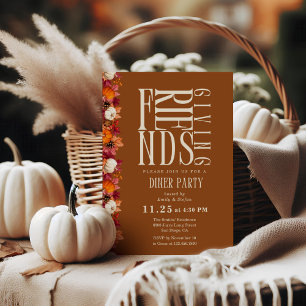 Modern Friendsgiving Dinner Floral Invitation