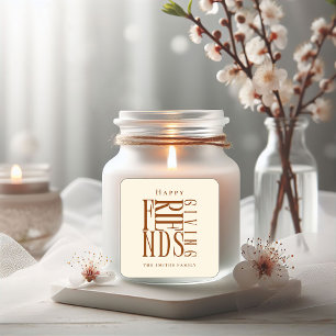 Modern Friendsgiving Fall Elegant Square Sticker