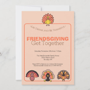 Modern Friendsgiving Meal Thanksgiving Feast Party Invitation
