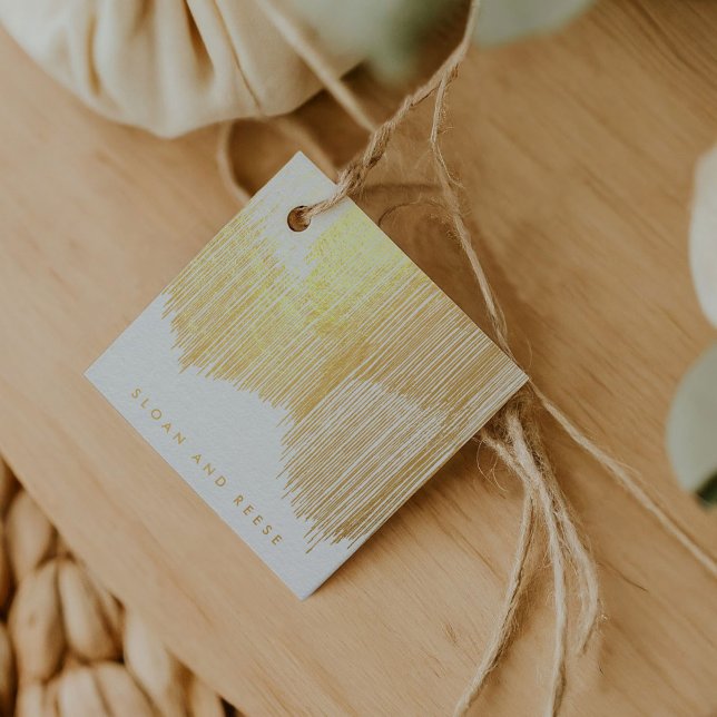Modern Fringe Favour Tags (Modern Fringe Gold Foil Favor Tags)