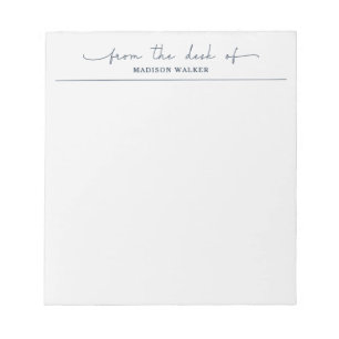Modern From The Desk Of Light Gray Stylish Script Notepad