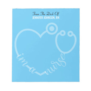 Modern From The Desk Of Nurse Stethoscope Name Notepad