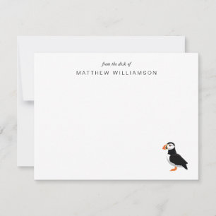 Modern From The Desk of Puffin Bird Card