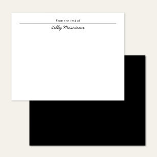Modern From The Desk Of Stylish Stationery Flat Card