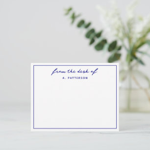 Modern From The Desk Of True Navy Blue Border Card