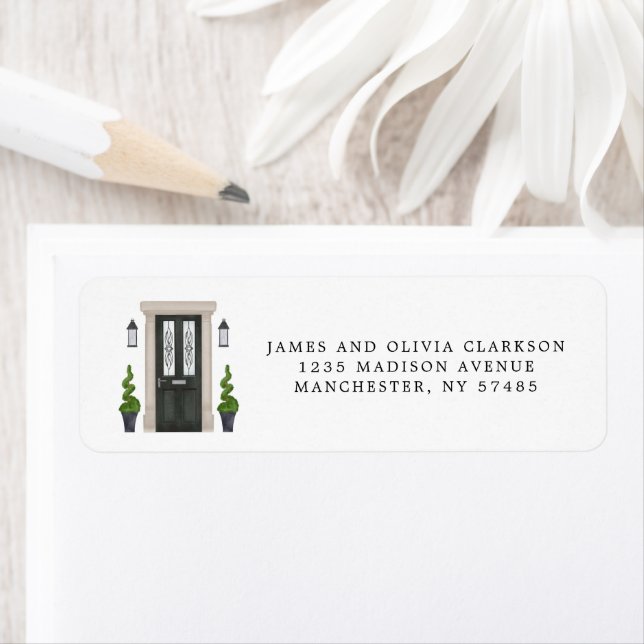 Modern Front Door House Return Address Label (Insitu)