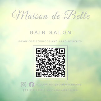 Modern Frosted Silver Signature Script QR Code