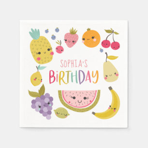 Modern Fruit Birthday Napkins