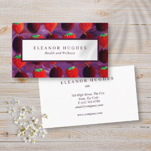 Modern fruit strawberries Plums Professional Business Card