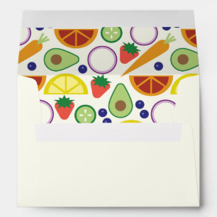 Modern Fruits and Vegetables Custom Patterned Envelope