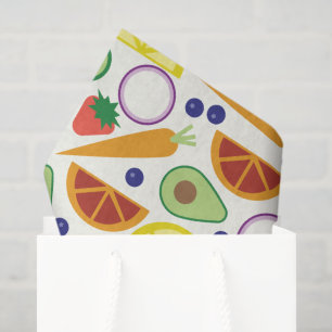 Modern Fruits and Vegetables Pattern Tissue Paper
