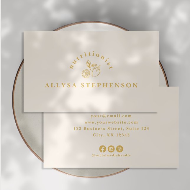 Modern, fruits logo, nutritionist  business card (Creator Uploaded)