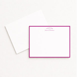 Modern Fuchsia Border Personalized Note Card