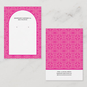 Modern Fuchsia Pink Earring Display Holder Card