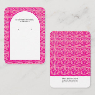 Modern Fuchsia Pink Earring Display Holder Card